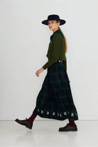 The Tiny Big Sister Embroidered Check Skirt Navy/Dark Green - Steranko Clothing Manchester