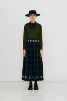 The Tiny Big Sister Embroidered Check Skirt Navy/Dark Green - Steranko Clothing Manchester
