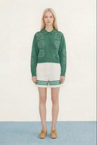 The Tiny Big Sister Flowers Embroidered Cardigan Emerald Green - Steranko Clothing Manchester