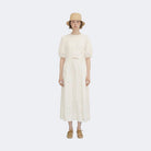 The Tiny Big Sister Puff Sleeves Midi Dress Off White - Steranko Clothing Manchester