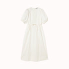 The Tiny Big Sister Puff Sleeves Midi Dress Off White - Steranko Clothing Manchester