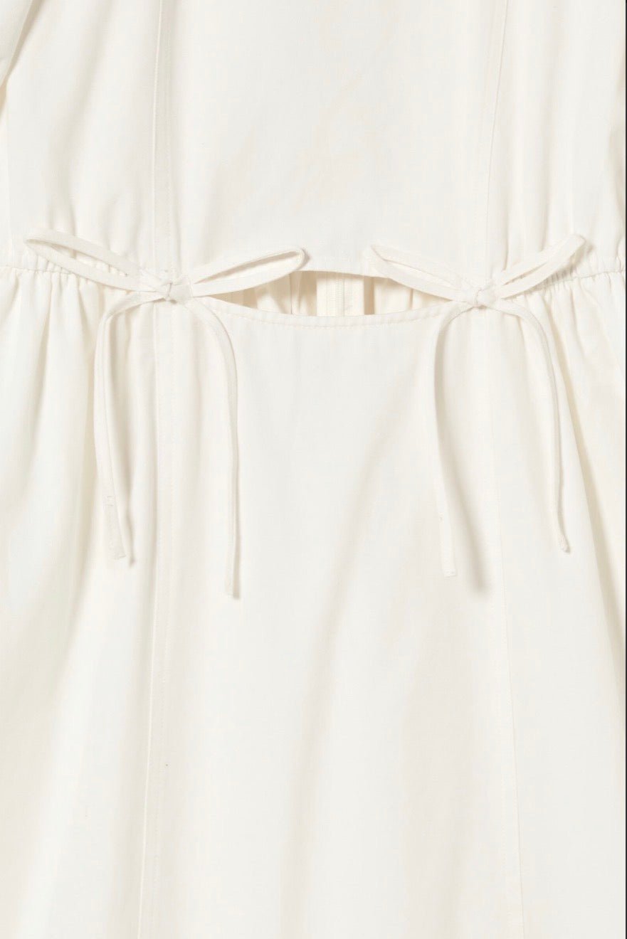 The Tiny Big Sister Puff Sleeves Midi Dress Off White - Steranko Clothing Manchester