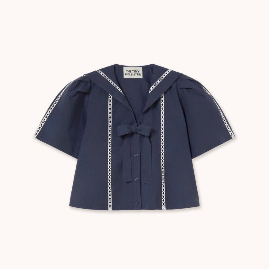 The Tiny Big Sister Sailor Neck Blouse Navy - Steranko Clothing Manchester