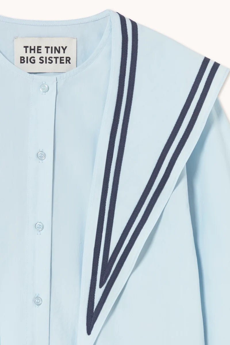 The Tiny Big Sister Scarf Neck Blouse Pretty Blue - Steranko Clothing Manchester