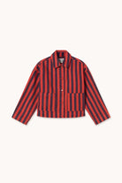 The Tiny Big Sister Stripes Denim Jacket Dark Red/Navy - Steranko Clothing Manchester