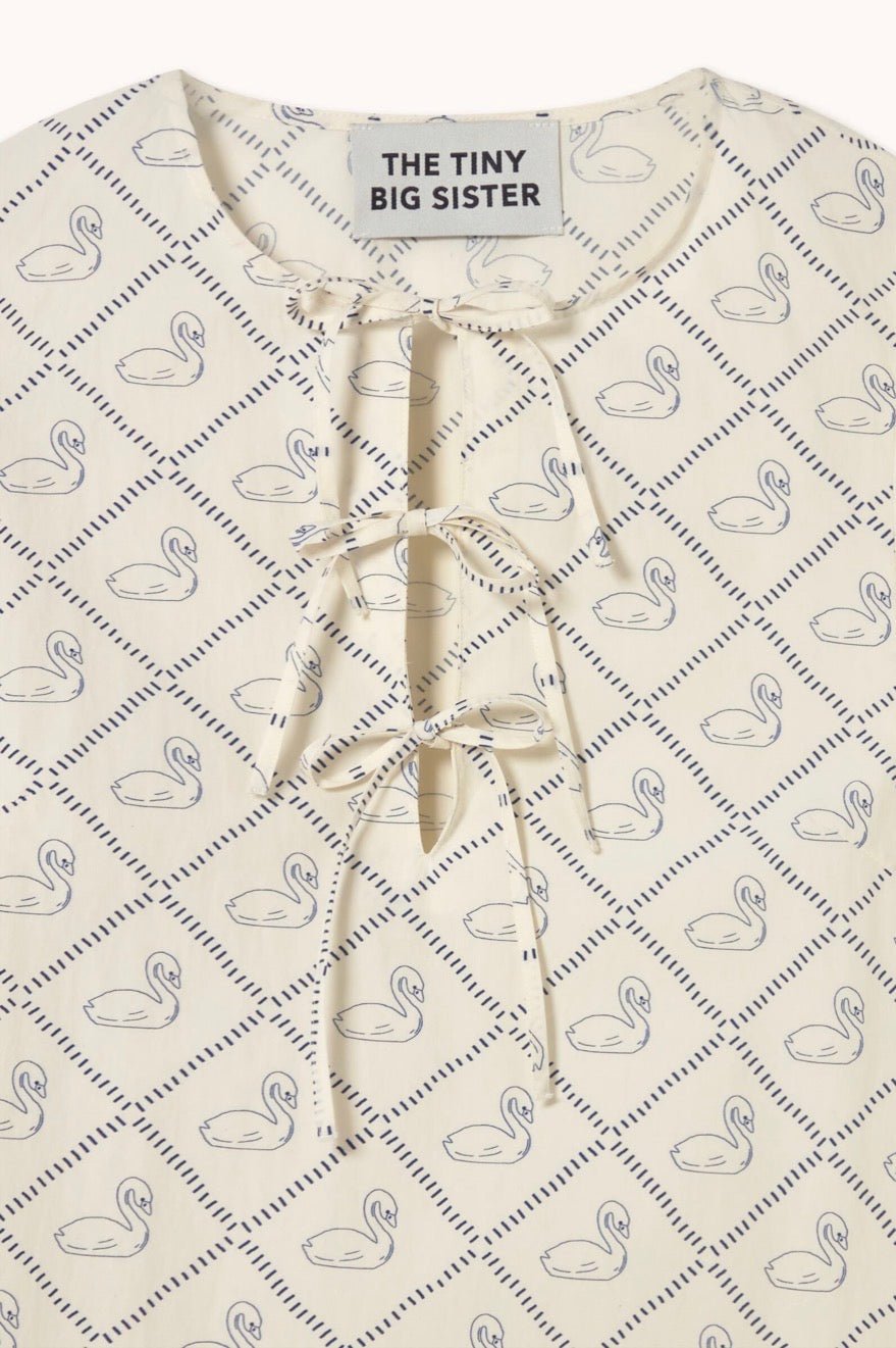The Tiny Big Sister Swans Puff Sleeves Dress Light Cream - Steranko Clothing Manchester