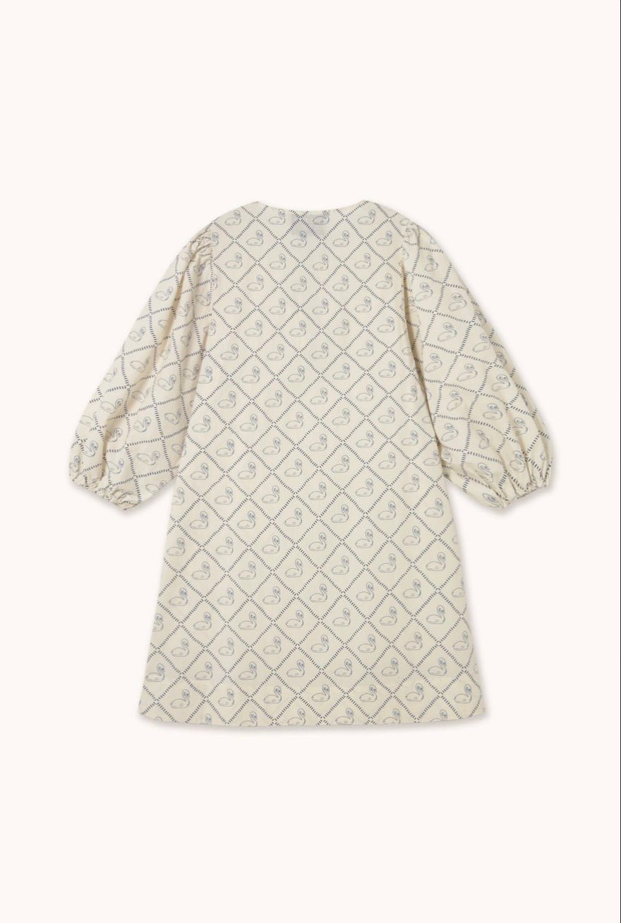 The Tiny Big Sister Swans Puff Sleeves Dress Light Cream - Steranko Clothing Manchester