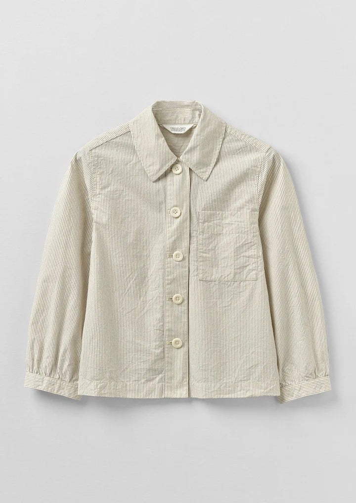 Toast Baya Patch Pocket Stripe Shirt Sunwashed Blue - Steranko Clothing Manchester