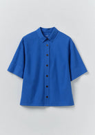Toast Cotton Linen Poplin Shirt Enamel Blue - Steranko Clothing Manchester