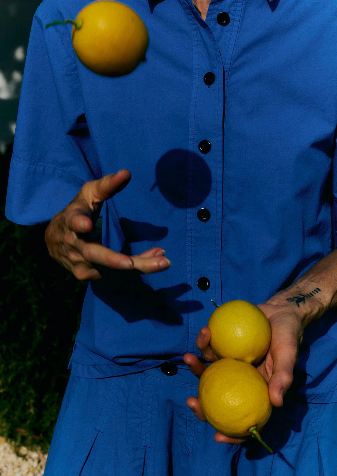 Toast Cotton Linen Poplin Shirt Enamel Blue - Steranko Clothing Manchester