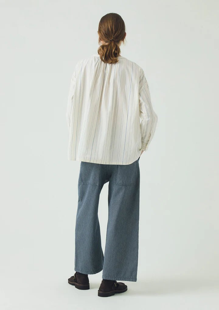 Toast Irregular Stripe Gathered Smock Top Cobalt - Steranko Clothing Manchester