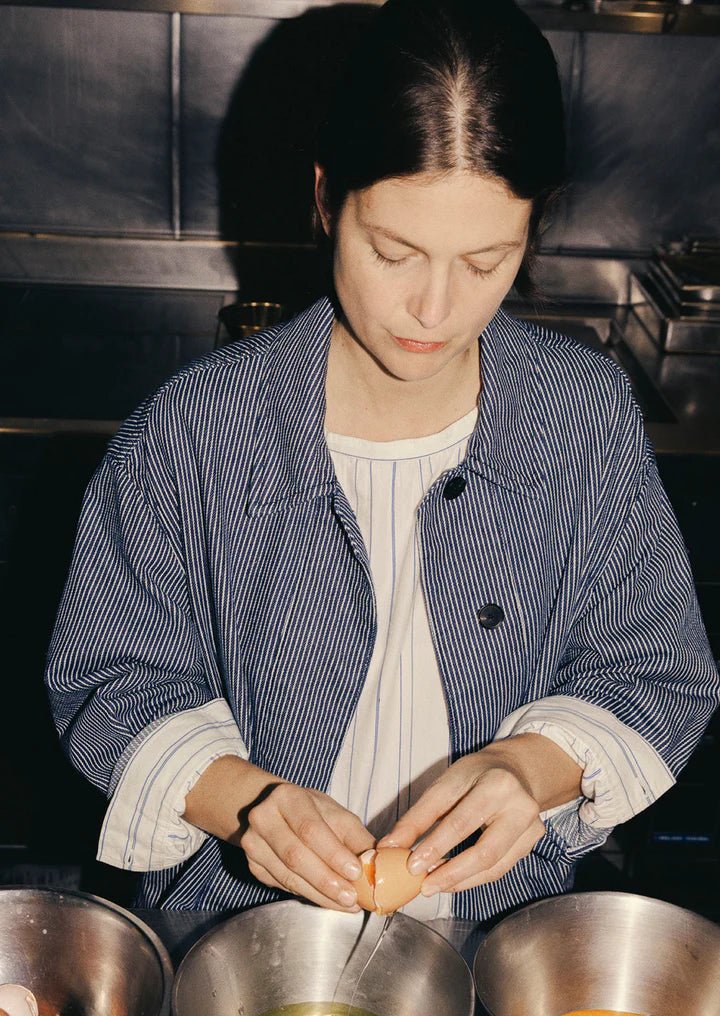 Toast Irregular Stripe Gathered Smock Top Cobalt - Steranko Clothing Manchester