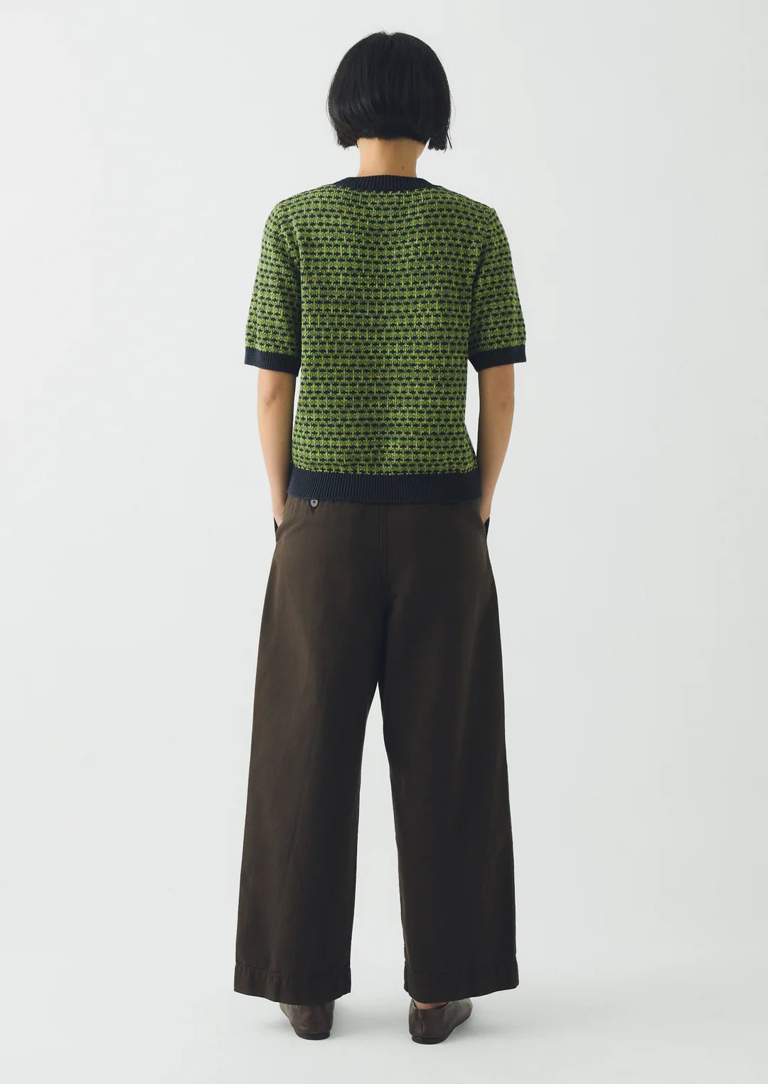 Toast Jacquard Knitted Cotton Top Green Multi - Steranko Clothing Manchester