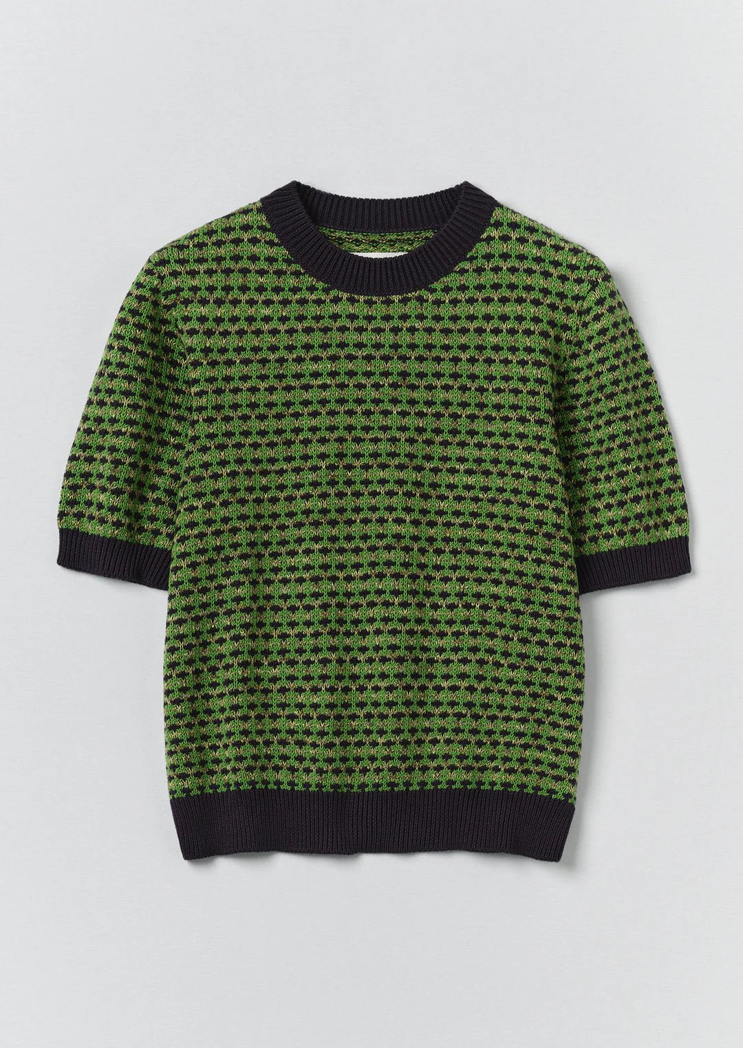 Toast Jacquard Knitted Cotton Top Green Multi - Steranko Clothing Manchester