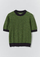 Toast Jacquard Knitted Cotton Top Green Multi - Steranko Clothing Manchester
