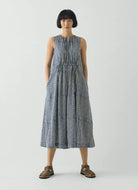 Toast Martha Natural Dye Stripe Cotton Dress Indigo - Steranko Clothing Manchester