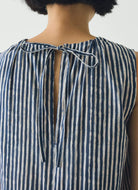 Toast Martha Natural Dye Stripe Cotton Dress Indigo - Steranko Clothing Manchester