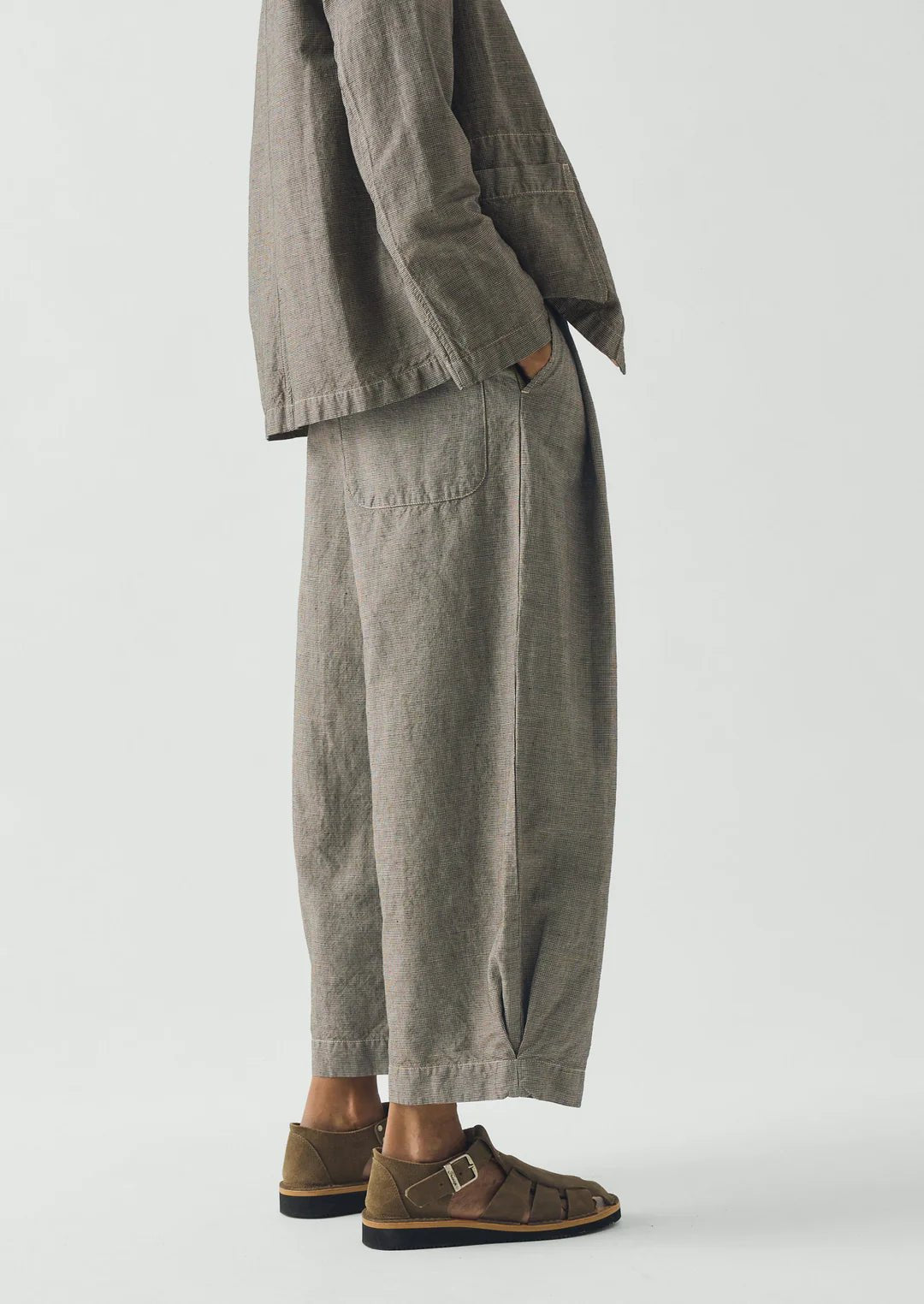 Toast Micro Houndstooth Wide Leg Trousers Vintage White/Black - Steranko Clothing Manchester