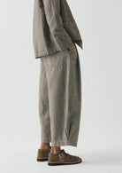Toast Micro Houndstooth Wide Leg Trousers Vintage White/Black - Steranko Clothing Manchester