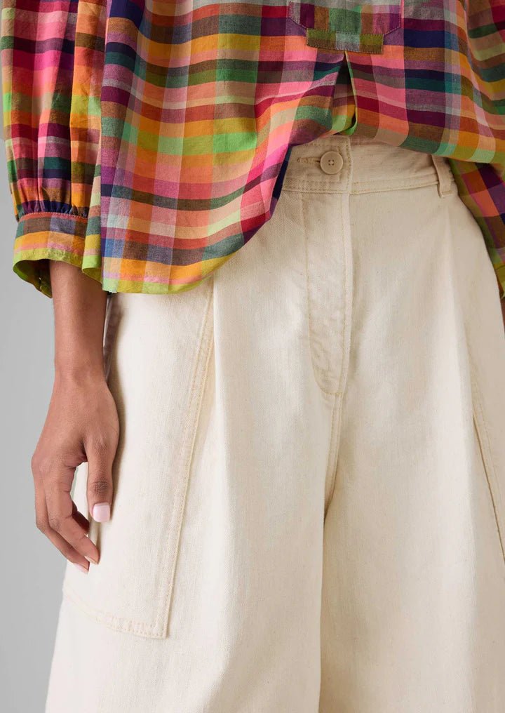 Toast Pleated Denim Shorts Ecru - Steranko Clothing Manchester