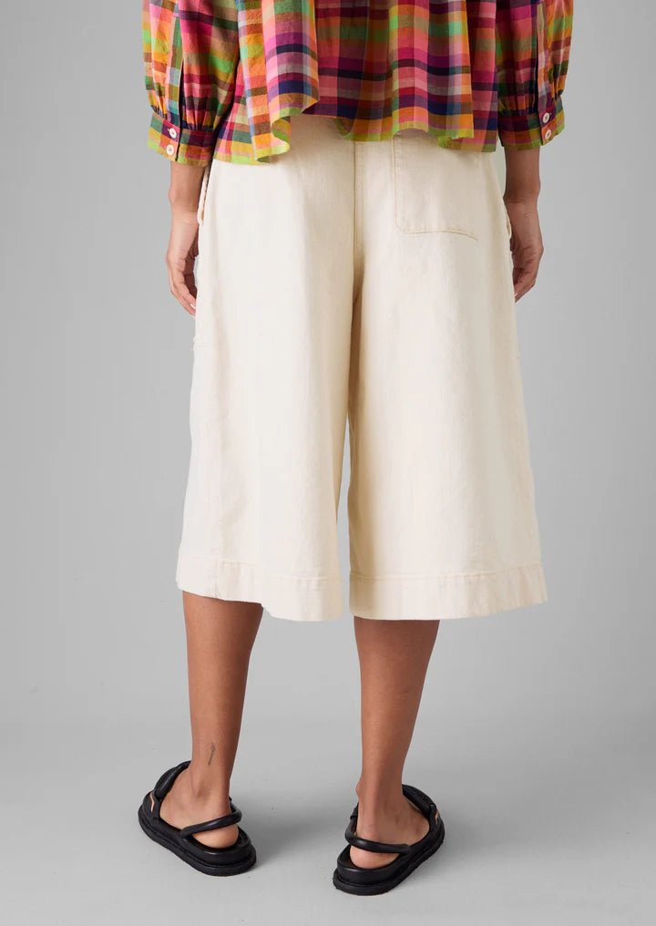 Toast Pleated Denim Shorts Ecru - Steranko Clothing Manchester