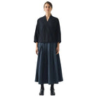 Toast Railroad Stripe Pleated Cotton Skirt Denim Blue - Steranko Clothing Manchester