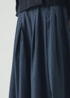 Toast Railroad Stripe Pleated Cotton Skirt Denim Blue - Steranko Clothing Manchester