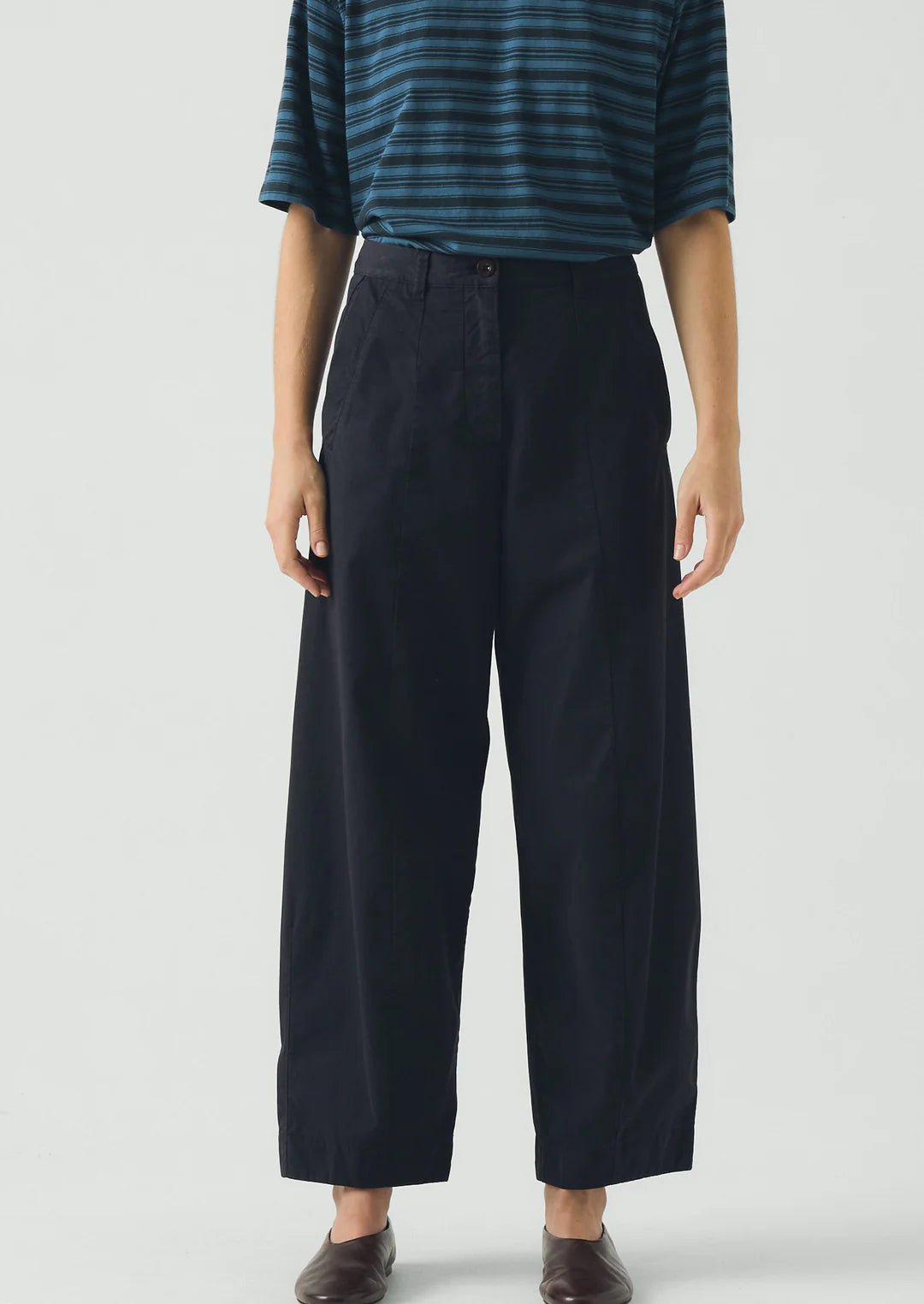 Toast Sculpted Organic Cotton Twill Trousers Mid Blue - Steranko Clothing Manchester