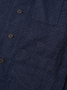 Universal Works Bobby Wool Mix Bakers Overshirt Navy Check - Steranko Clothing Manchester