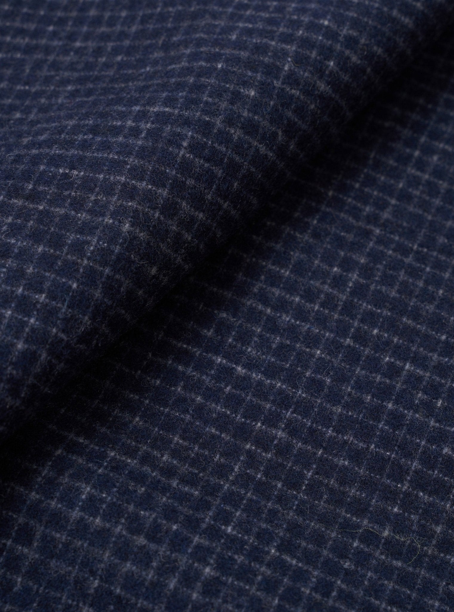Universal Works Bobby Wool Mix Bakers Overshirt Navy Check - Steranko Clothing Manchester