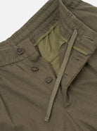 Universal Works Brushed Moleskin Pleated Track Pant Olive - Steranko Clothing Manchester