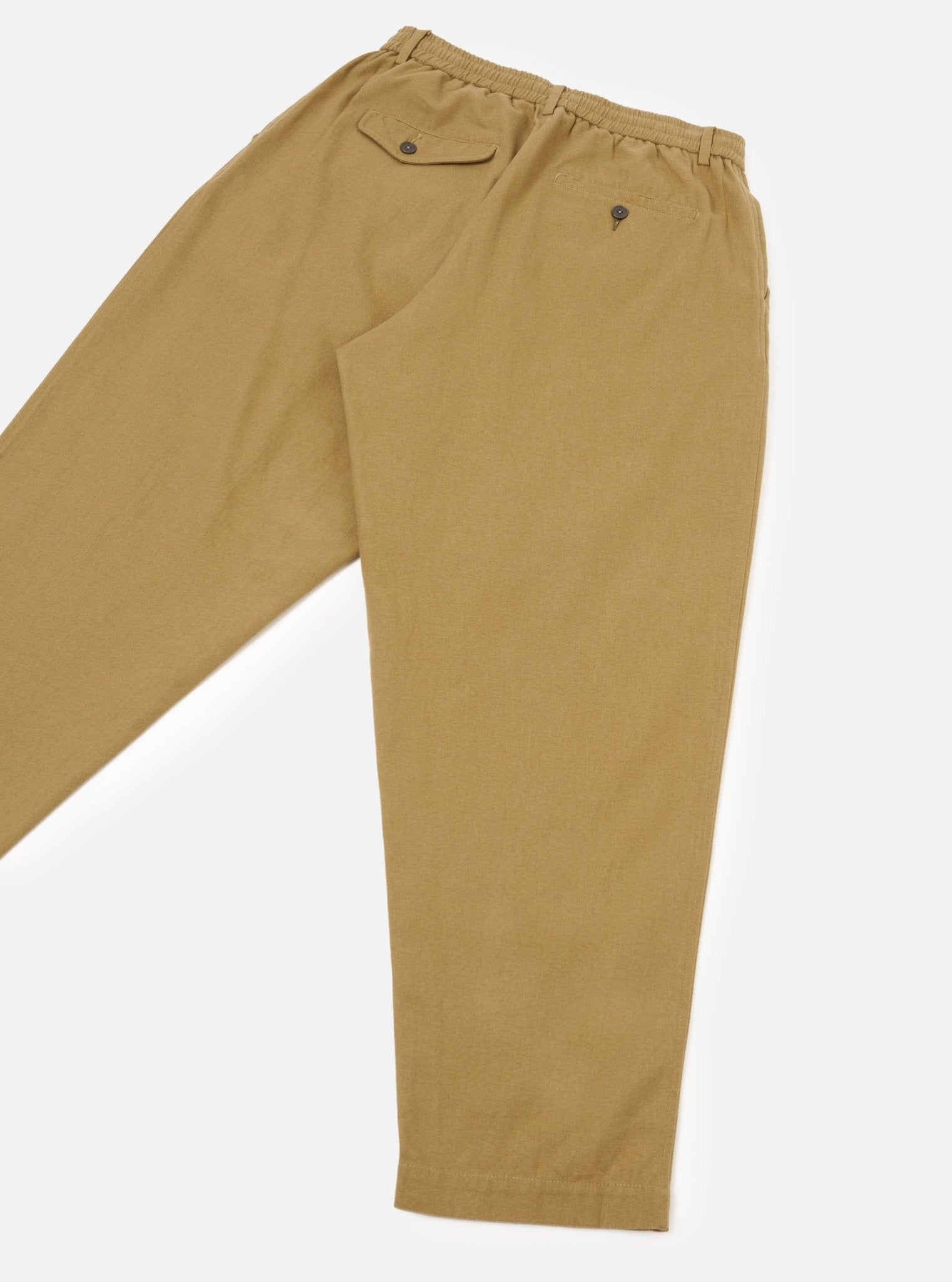 Universal Works Brushed Moleskin Pleated Track Pant Sand - Steranko Clothing Manchester