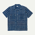 Universal Works Camper Shirt Block Print Circles Navy - Steranko Clothing Manchester