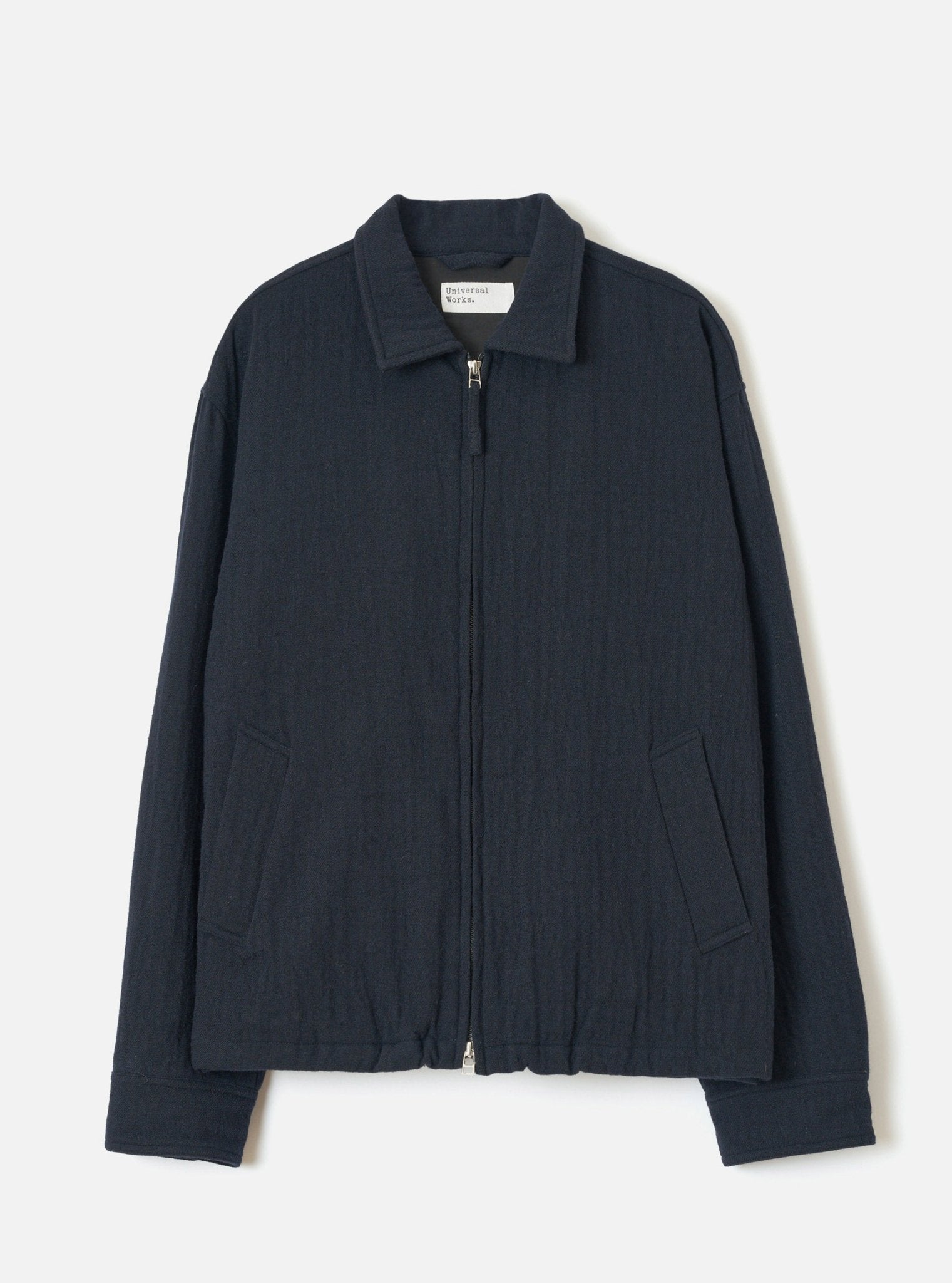 Universal Works Club Jacket Dark Navy Robin Wool Mix - Steranko Clothing Manchester
