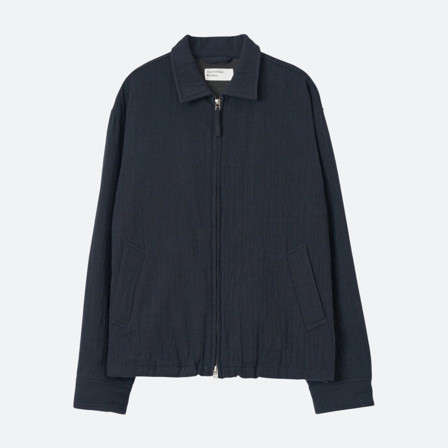 Universal Works Club Jacket Dark Navy Robin Wool Mix - Steranko Clothing Manchester