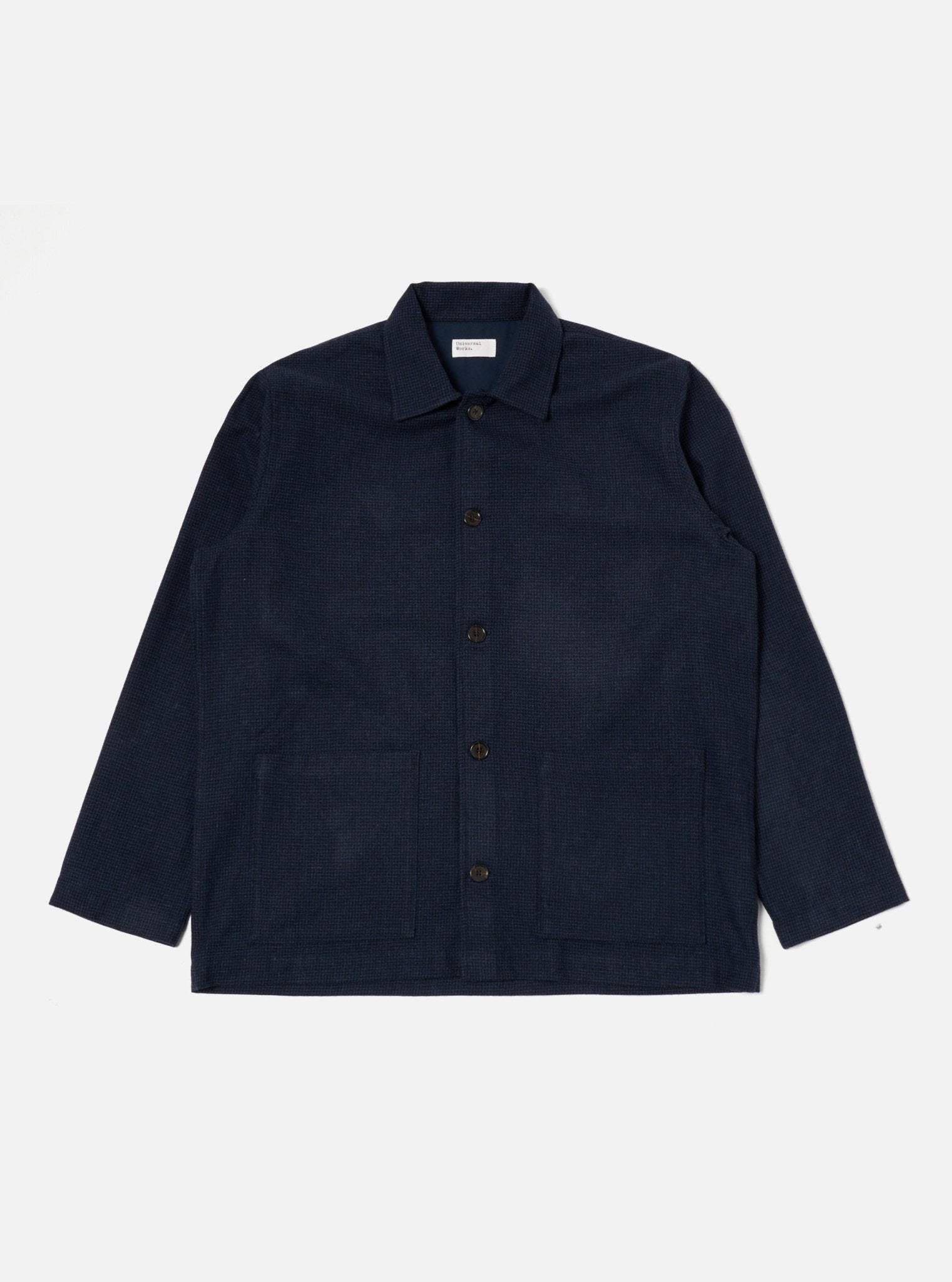 Universal Works Easy Overshirt Brushed Bari Navy - Steranko Clothing Manchester