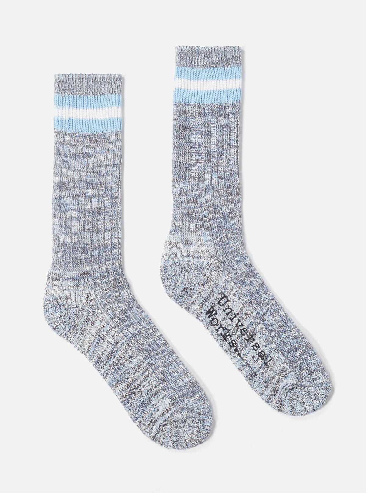 Universal Works Everyday Stripe Sock Cornish Blue - Steranko Clothing Manchester
