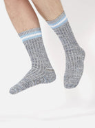 Universal Works Everyday Stripe Sock Cornish Blue - Steranko Clothing Manchester