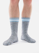 Universal Works Everyday Stripe Sock Cornish Blue - Steranko Clothing Manchester