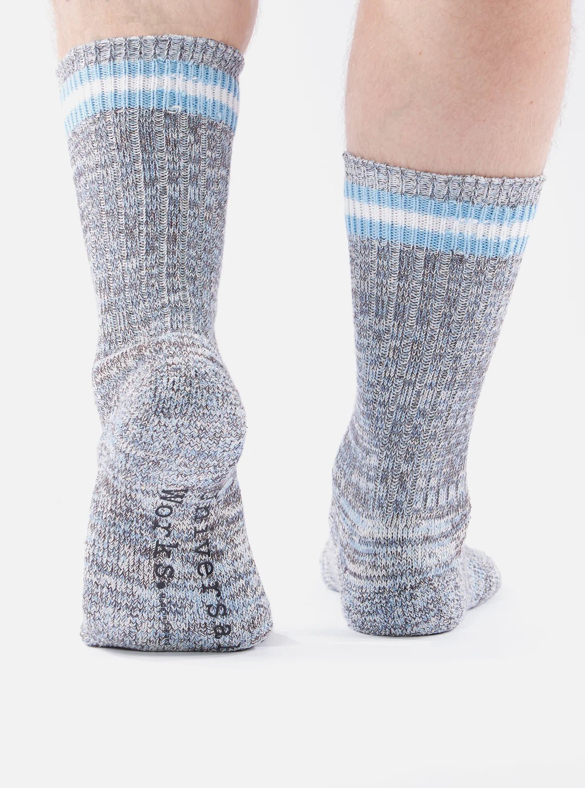 Universal Works Everyday Stripe Sock Cornish Blue - Steranko Clothing Manchester
