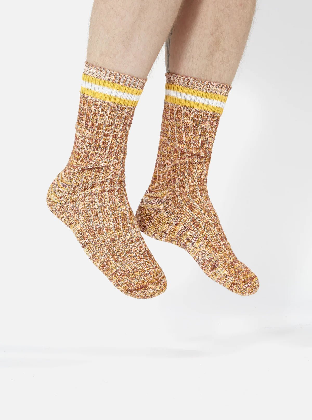 Universal Works Everyday Stripe Sock Yellow - Steranko Clothing Manchester