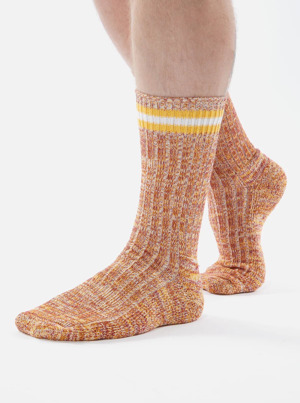 Universal Works Everyday Stripe Sock Yellow - Steranko Clothing Manchester