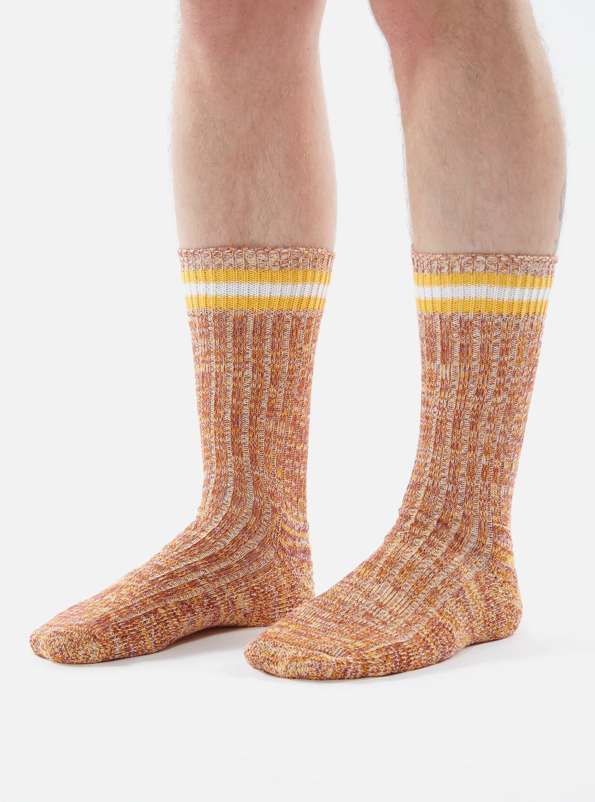 Universal Works Everyday Stripe Sock Yellow - Steranko Clothing Manchester