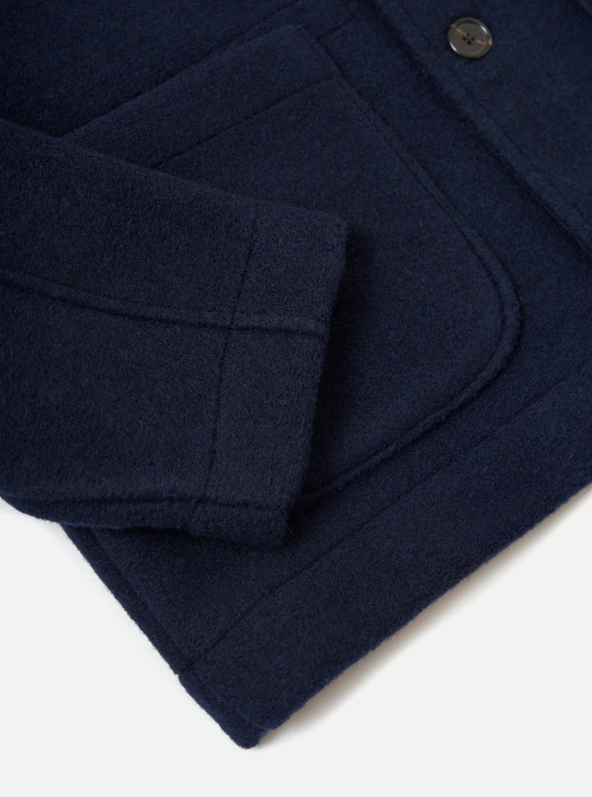 Universal Works Field Jacket Techno Melton Plain Navy - Steranko Clothing Manchester