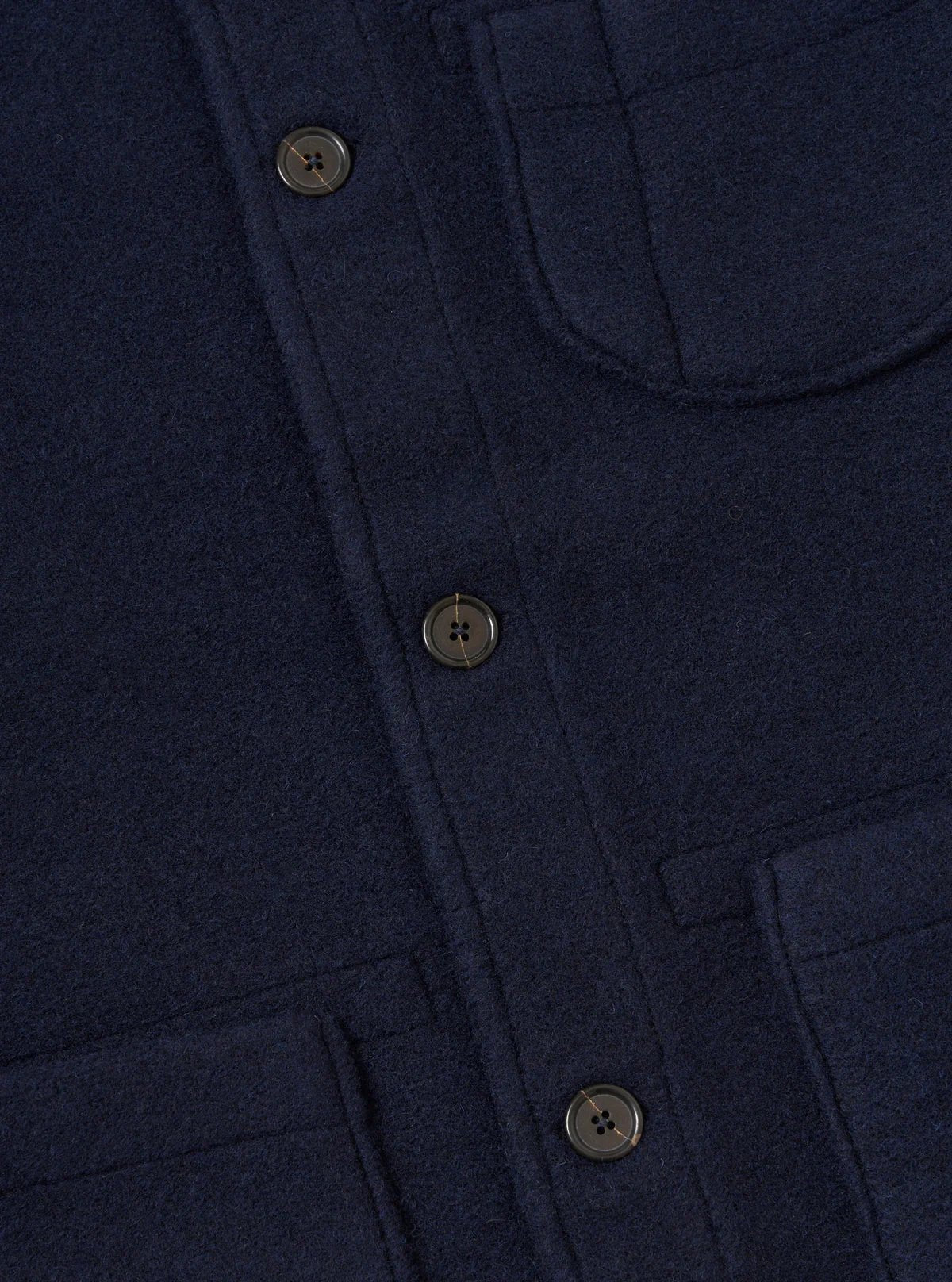 Universal Works Field Jacket Techno Melton Plain Navy - Steranko Clothing Manchester