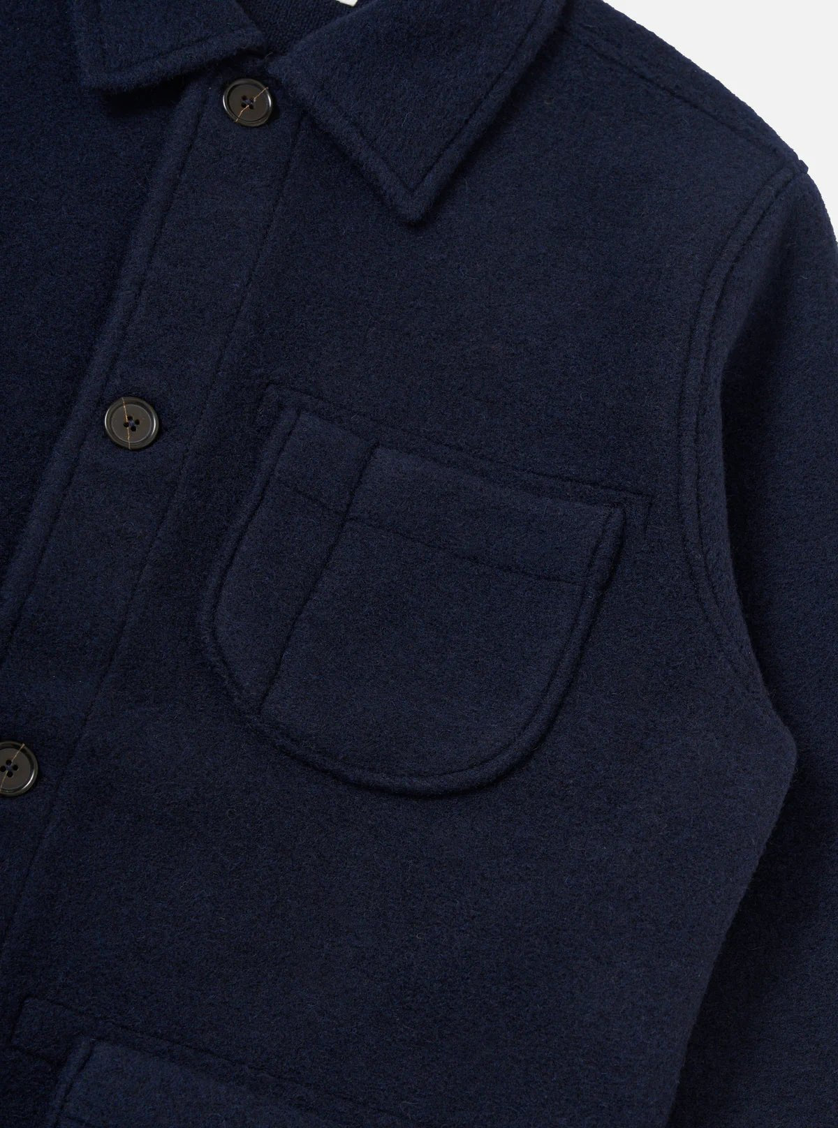 Universal Works Field Jacket Techno Melton Plain Navy - Steranko Clothing Manchester