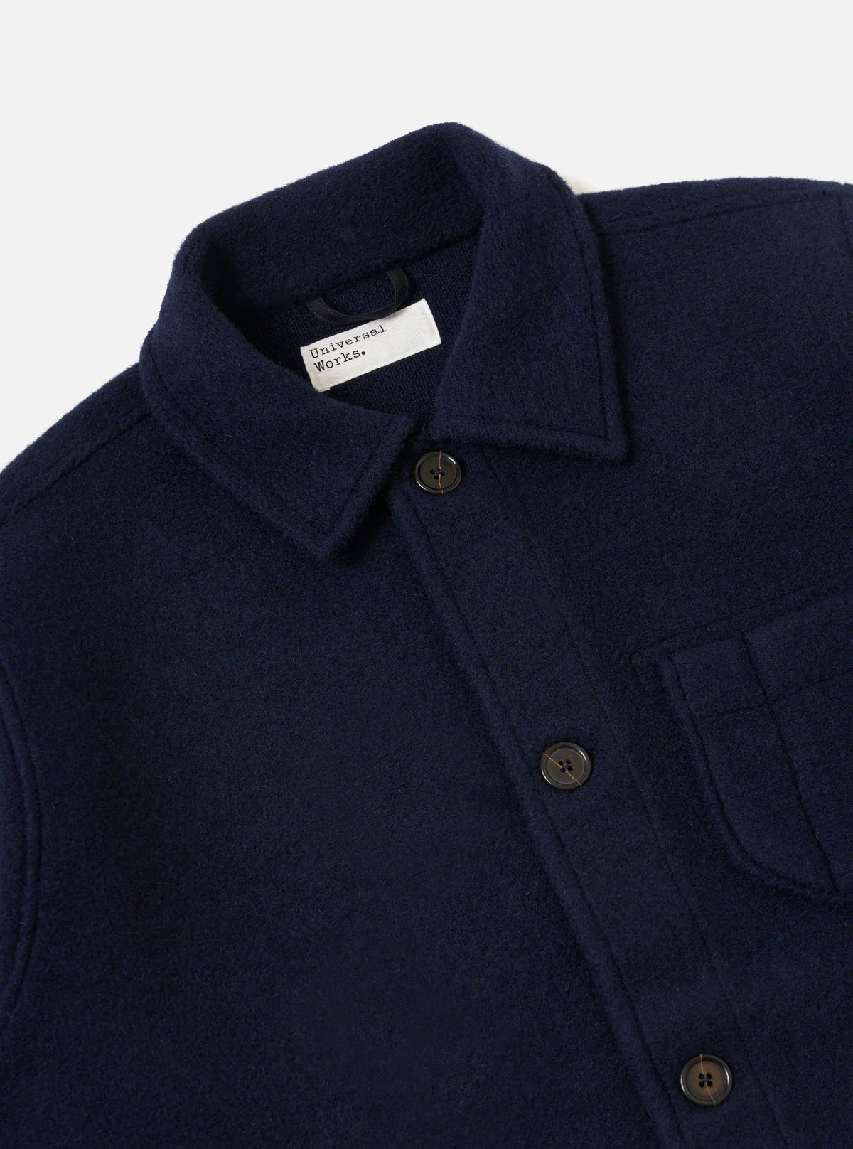 Universal Works Field Jacket Techno Melton Plain Navy - Steranko Clothing Manchester