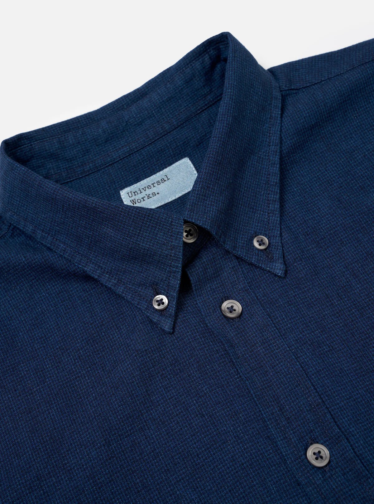 Universal Works Lazy Day Shirt Indigo Lincot Denim - Steranko Clothing Manchester