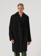 Universal Works Manhatten Coat Mowbray Black - Steranko Clothing Manchester