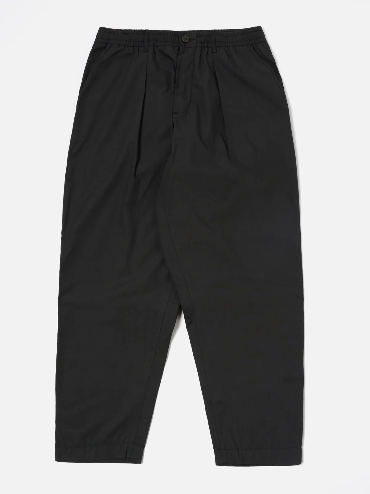 Universal Works Pleated Track Pant Black Tech - Steranko Clothing Manchester